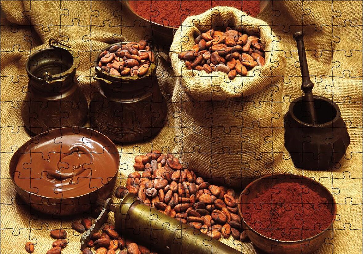 Cakapuzzle  Kahve Çikolata Makine Puzzle Yapboz MDF Ahşap