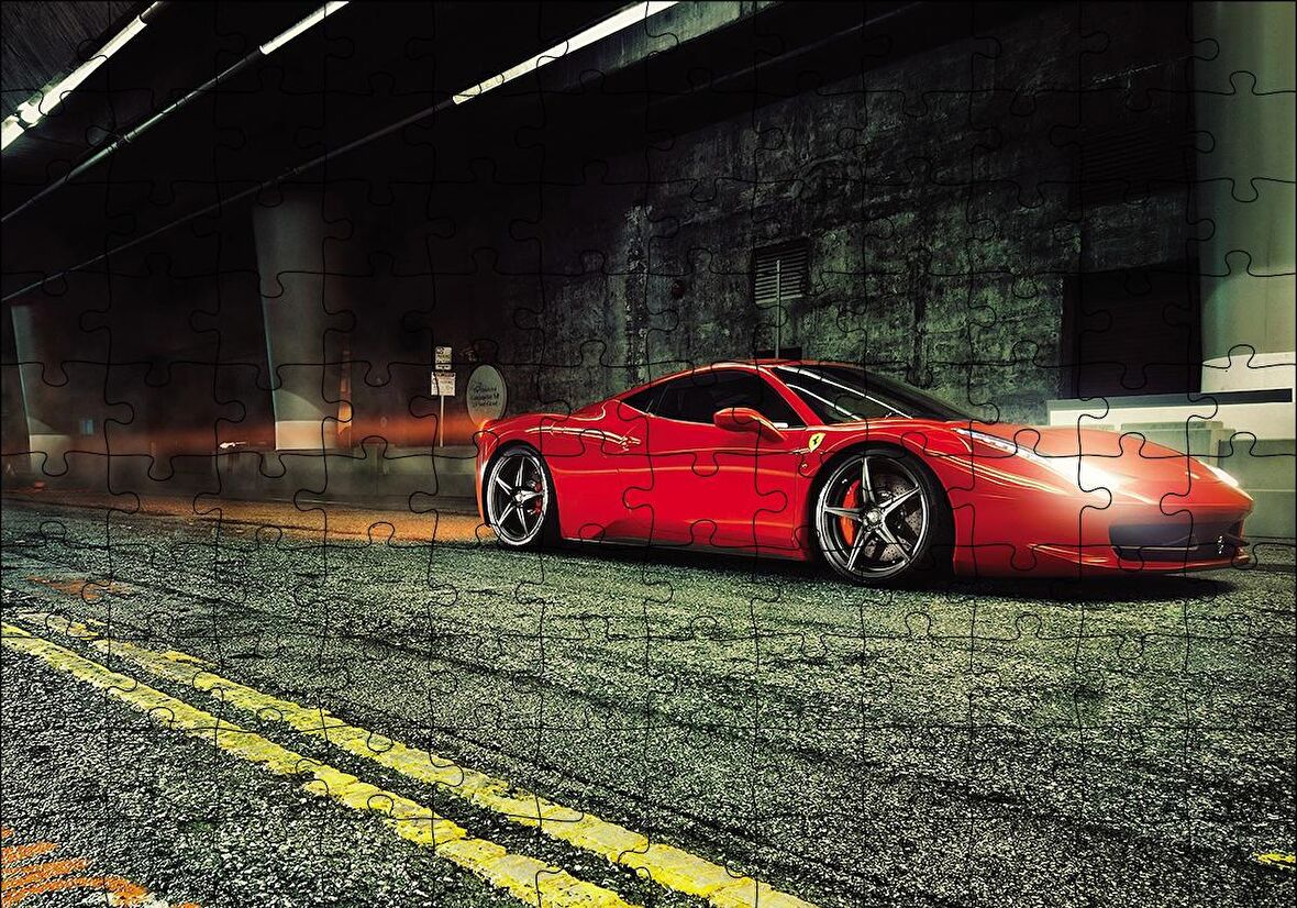 Cakapuzzle  Kırmızı Ferrari Puzzle Yapboz MDF Ahşap