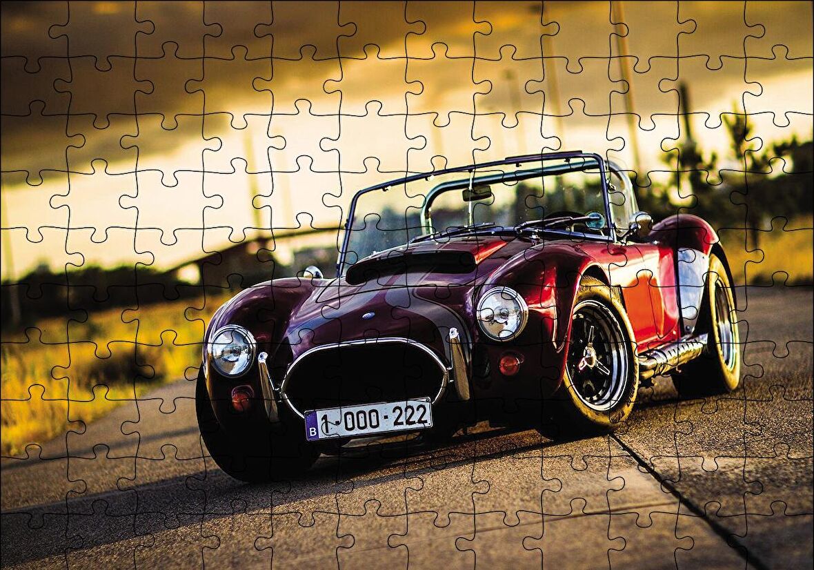 Cakapuzzle  Klasik Bordo Otomobil Puzzle Yapboz MDF Ahşap