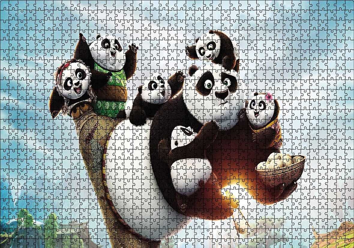 Cakapuzzle  Kungfu Panda Ailesi Puzzle Yapboz MDF Ahşap