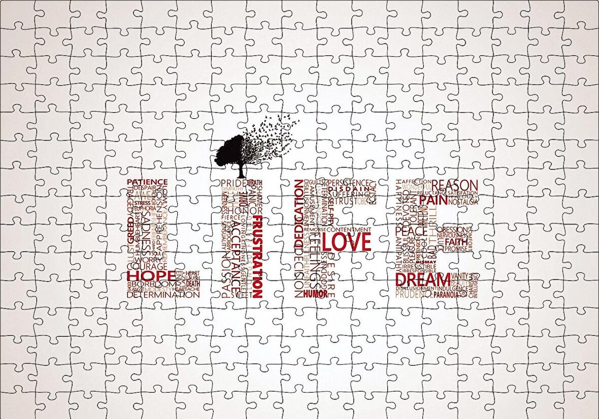 Cakapuzzle  Life Words Minimalism Puzzle Yapboz MDF Ahşap