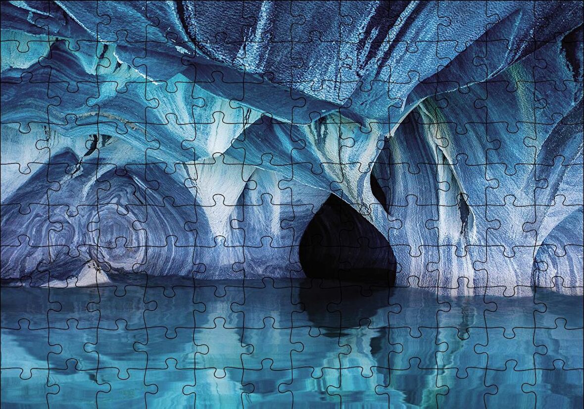 Cakapuzzle  Mavi Gölet Mağara Puzzle Yapboz MDF Ahşap