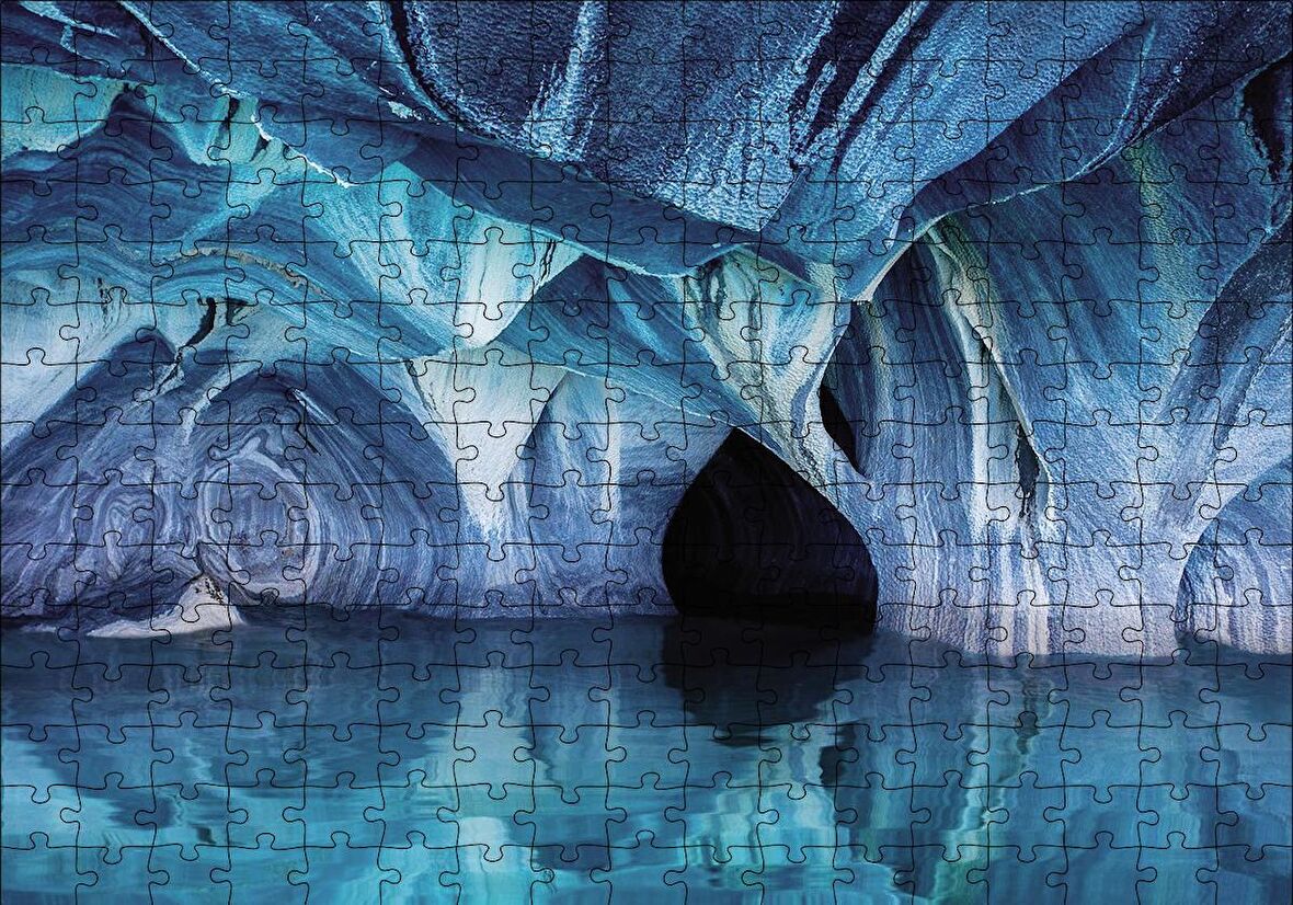 Cakapuzzle  Mavi Gölet Mağara Puzzle Yapboz MDF Ahşap
