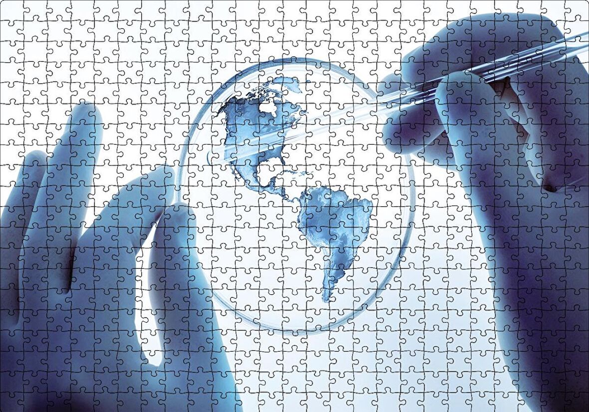 Cakapuzzle  Mercekteki Harita Puzzle Yapboz MDF Ahşap