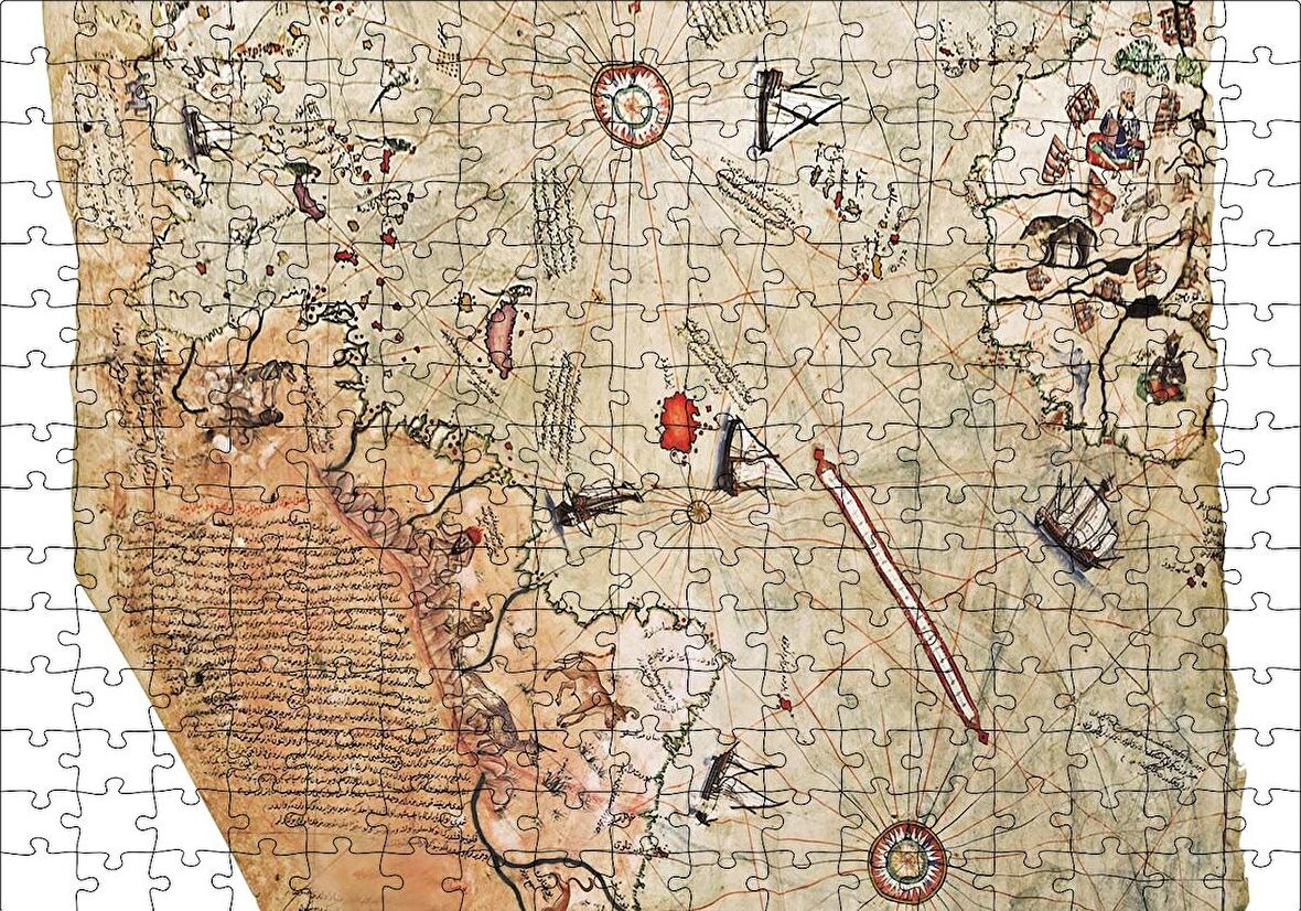 Cakapuzzle  Piri Reis Haritası Puzzle Yapboz MDF Ahşap