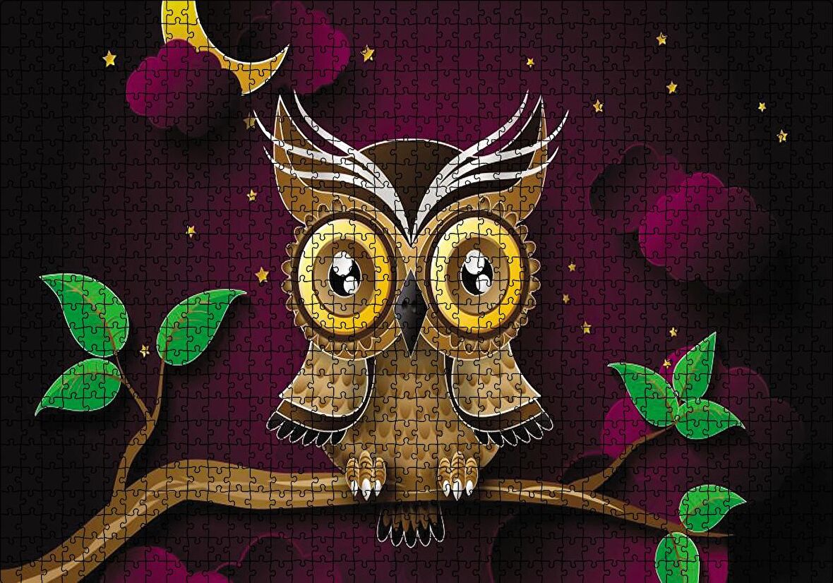 Cakapuzzle  Sevimli Baykuş Puzzle Yapboz MDF Ahşap