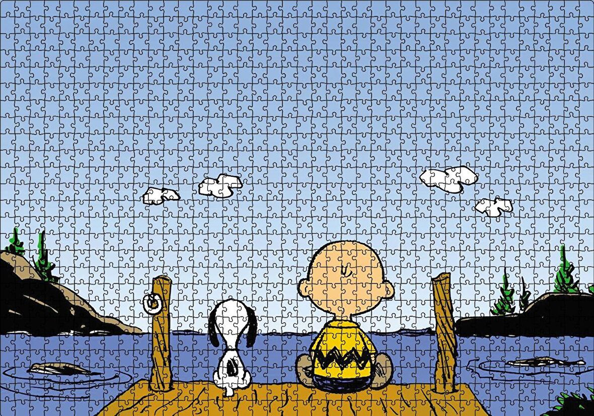 Cakapuzzle  Snoopy Charlie Kahverengi Puzzle Yapboz MDF Ahşap