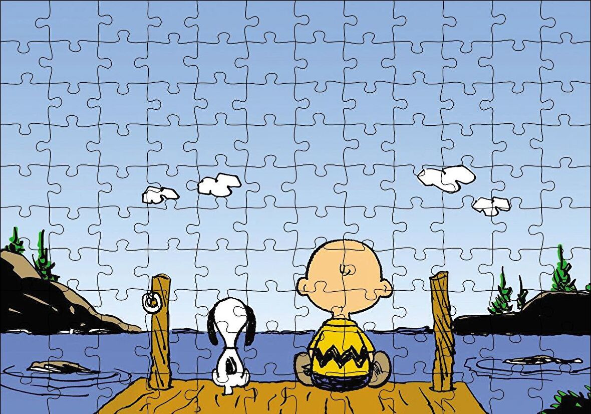 Cakapuzzle  Snoopy Charlie Kahverengi Puzzle Yapboz MDF Ahşap