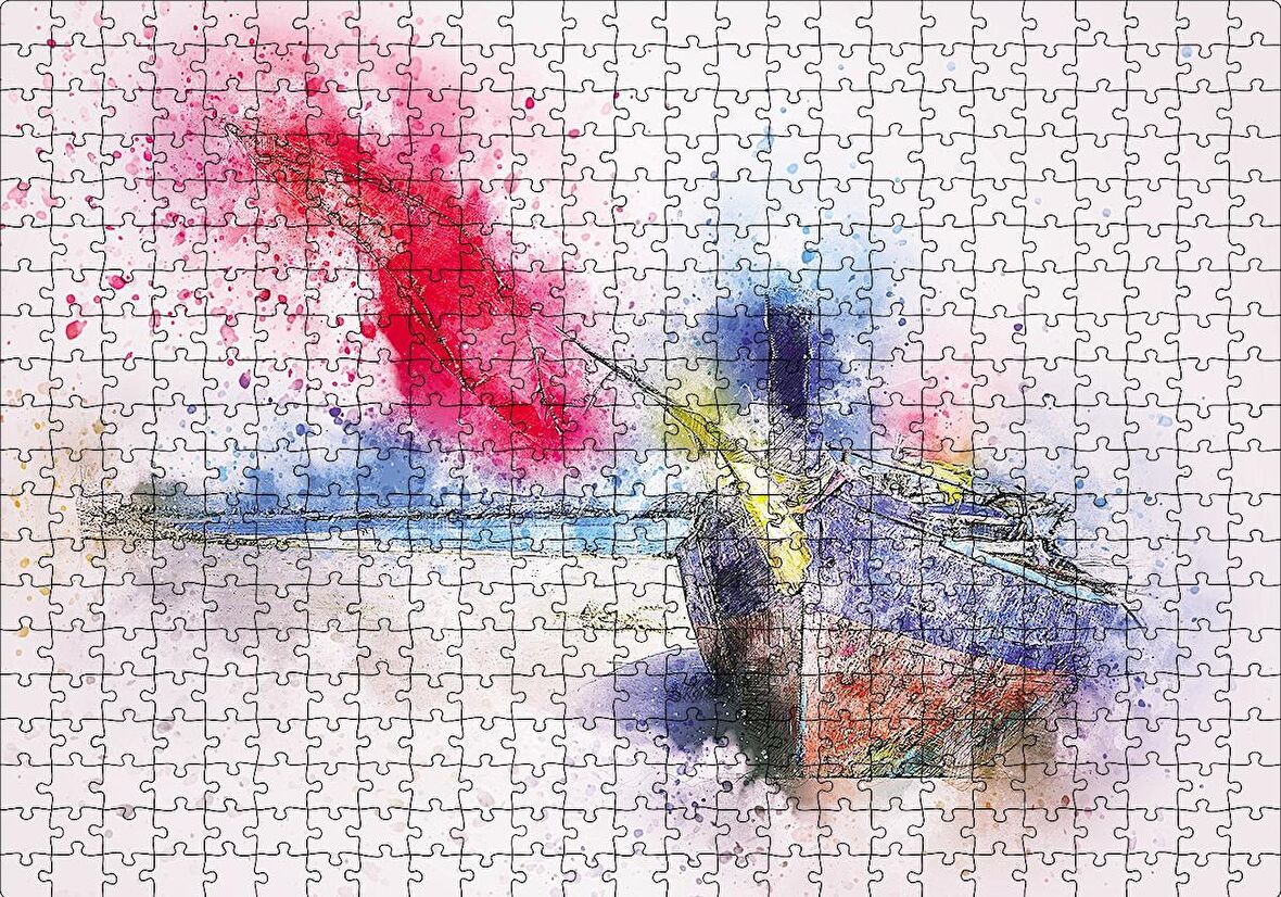 Cakapuzzle  Suluboya Sandal Puzzle Yapboz MDF Ahşap