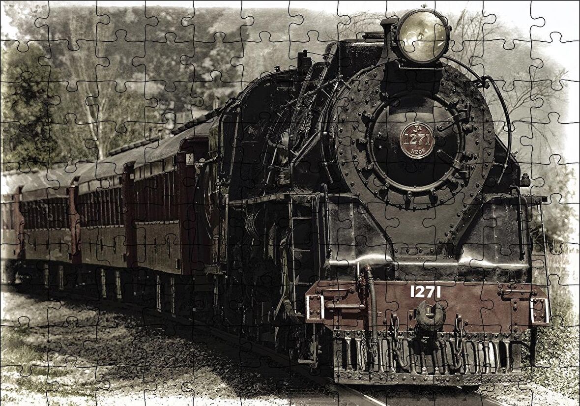Cakapuzzle  Kara Tren Puzzle Yapboz MDF Ahşap