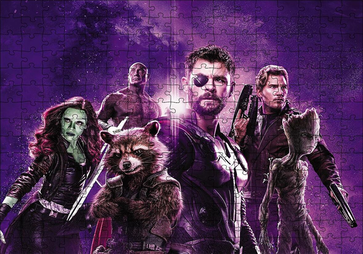 Cakapuzzle  Avengers Rakun, Thor, Groot Puzzle Yapboz MDF Ahşap