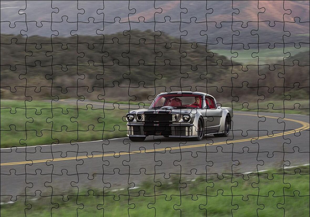 Cakapuzzle  Ford Mustang Fastback Yollarda Görseli Puzzle Yapboz MDF Ahşap