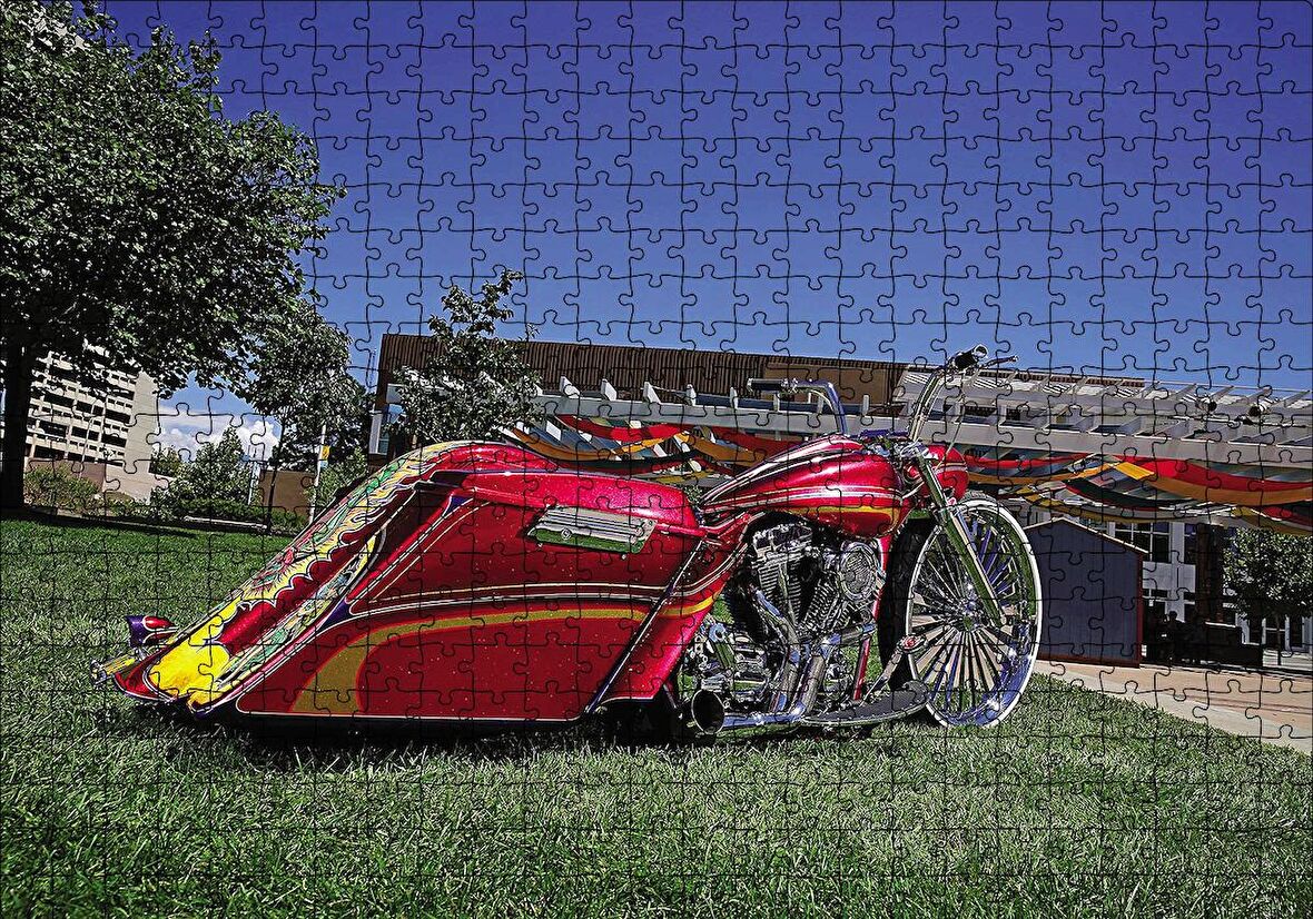Cakapuzzle  Harley Davidson Road King Görsel Puzzle Yapboz MDF Ahşap