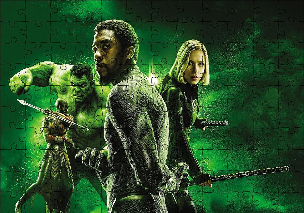 Cakapuzzle  Hulk, Black Panther ve Black Widow Puzzle Yapboz MDF Ahşap