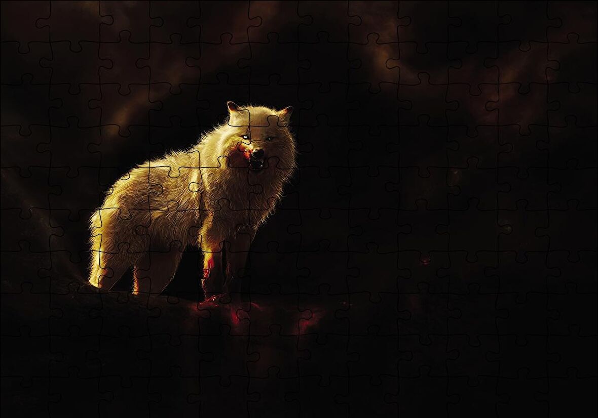 Cakapuzzle  Kutup Kurdu Avlanıyor Puzzle Yapboz MDF Ahşap