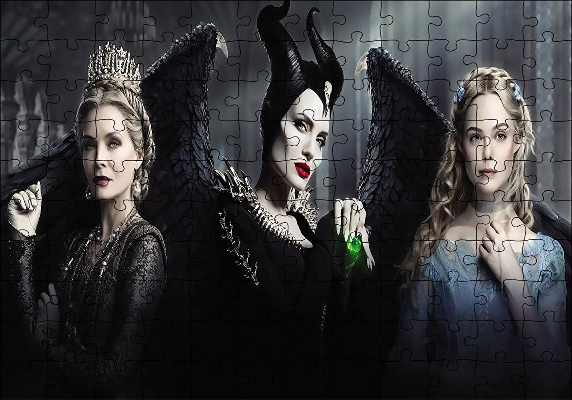 Cakapuzzle  Maleficent Kadınları Görseli Puzzle Yapboz MDF Ahşap