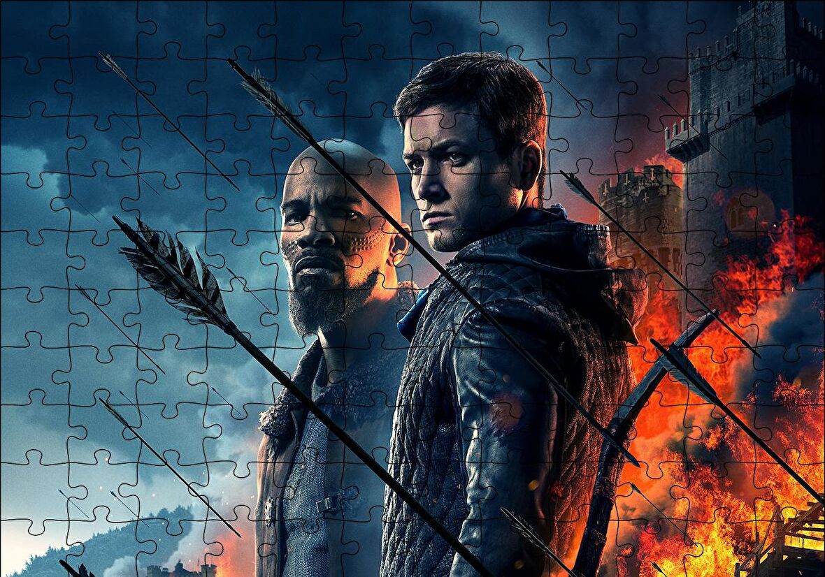 Cakapuzzle  Robin Hood Taron Eggerton Jamie Fox Puzzle Yapboz MDF Ahşap