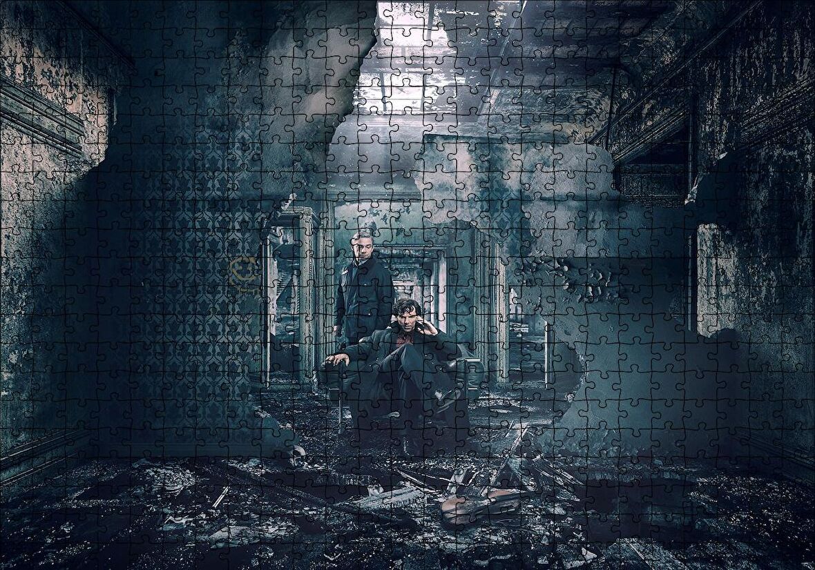 Cakapuzzle  Sherlock ve Dr.Watson Son Problem Puzzle Yapboz MDF Ahşap