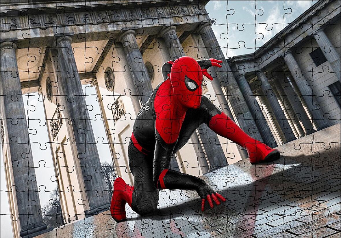 Cakapuzzle  Spiderman Sütunlar Arasında Puzzle Yapboz MDF Ahşap