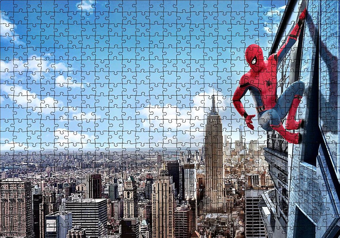 Cakapuzzle  Spiderman Eve Dönüş Binaya Asılı Puzzle Yapboz MDF Ahşap