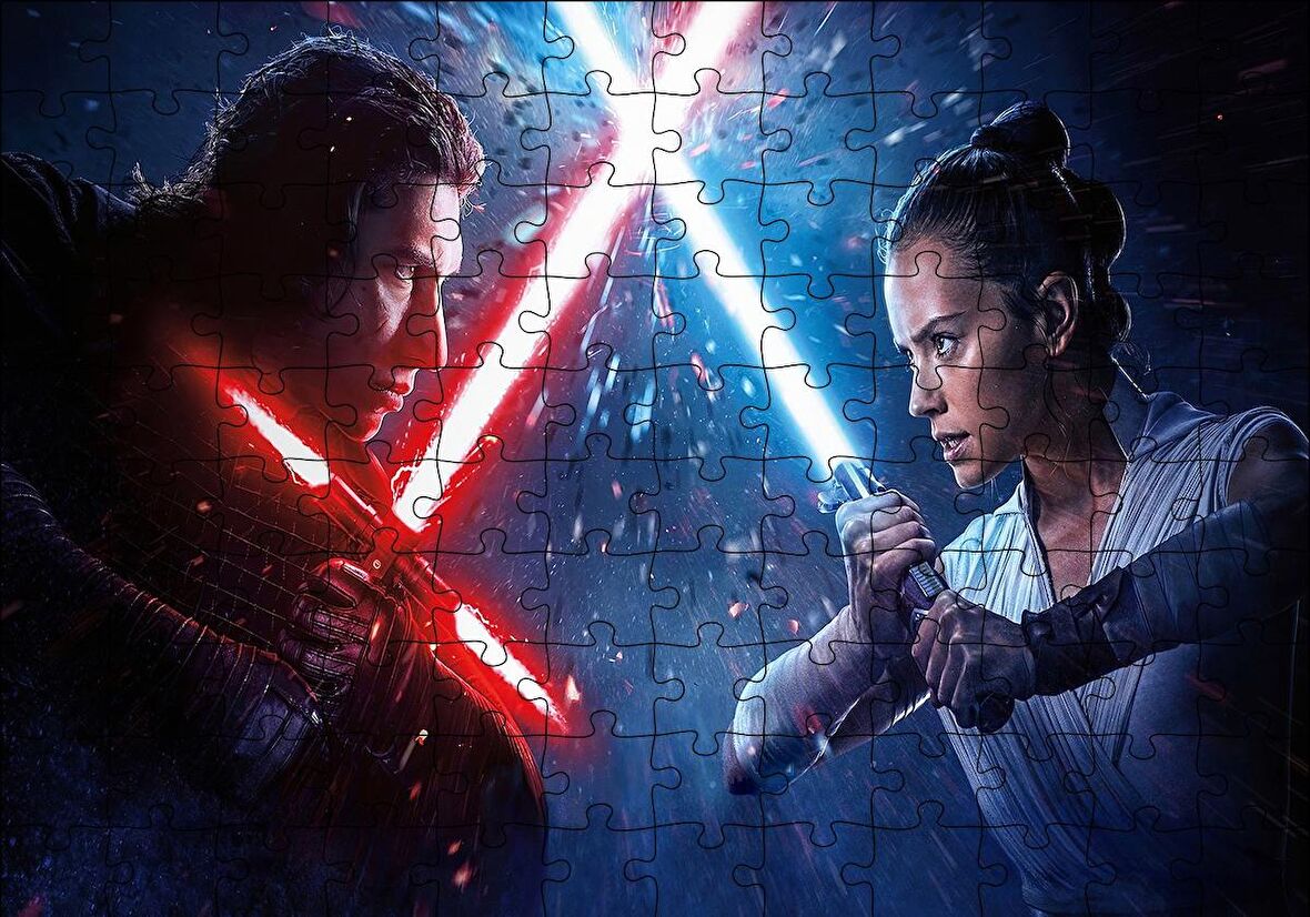 Cakapuzzle  Starwars Rey Vs Kylo Ren Puzzle Yapboz MDF Ahşap