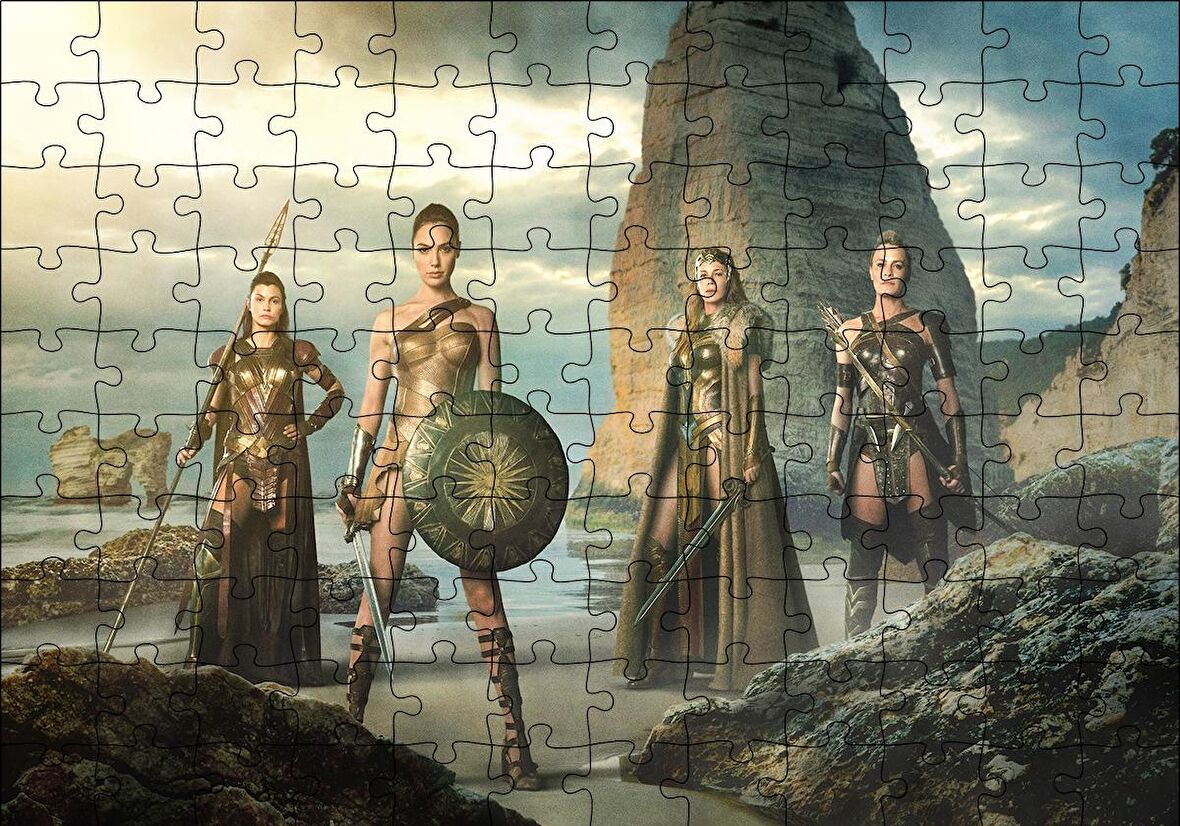Cakapuzzle  Wonder Woman ve Savaşçı Kadınlar Puzzle Yapboz MDF Ahşap