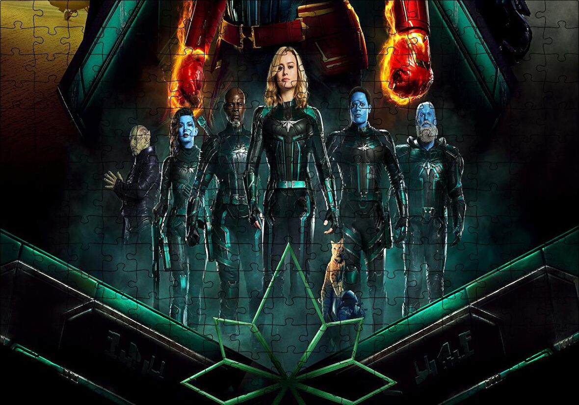 Cakapuzzle  Captain Marvel Karol Danver Brie Larson Djimon Puzzle Yapboz MDF Ahşap