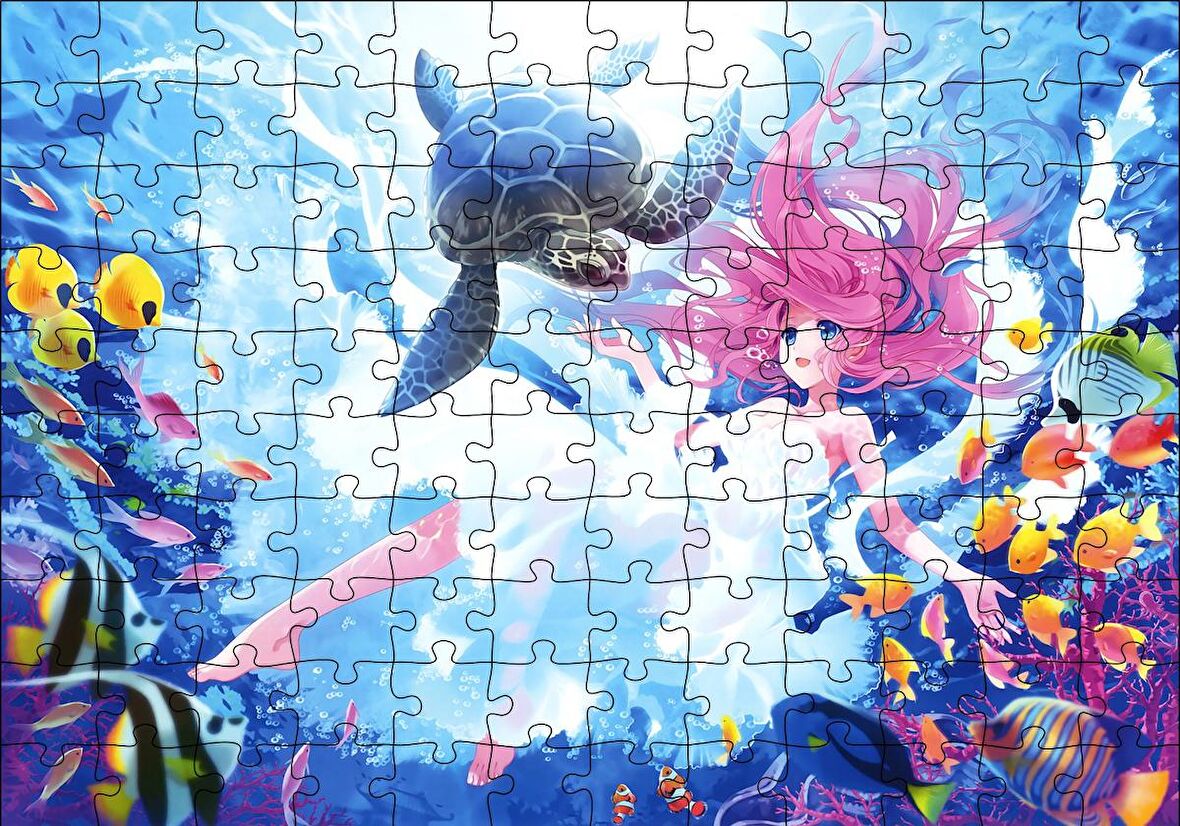 Cakapuzzle  Denizaltı Prensesi Puzzle Yapboz MDF Ahşap