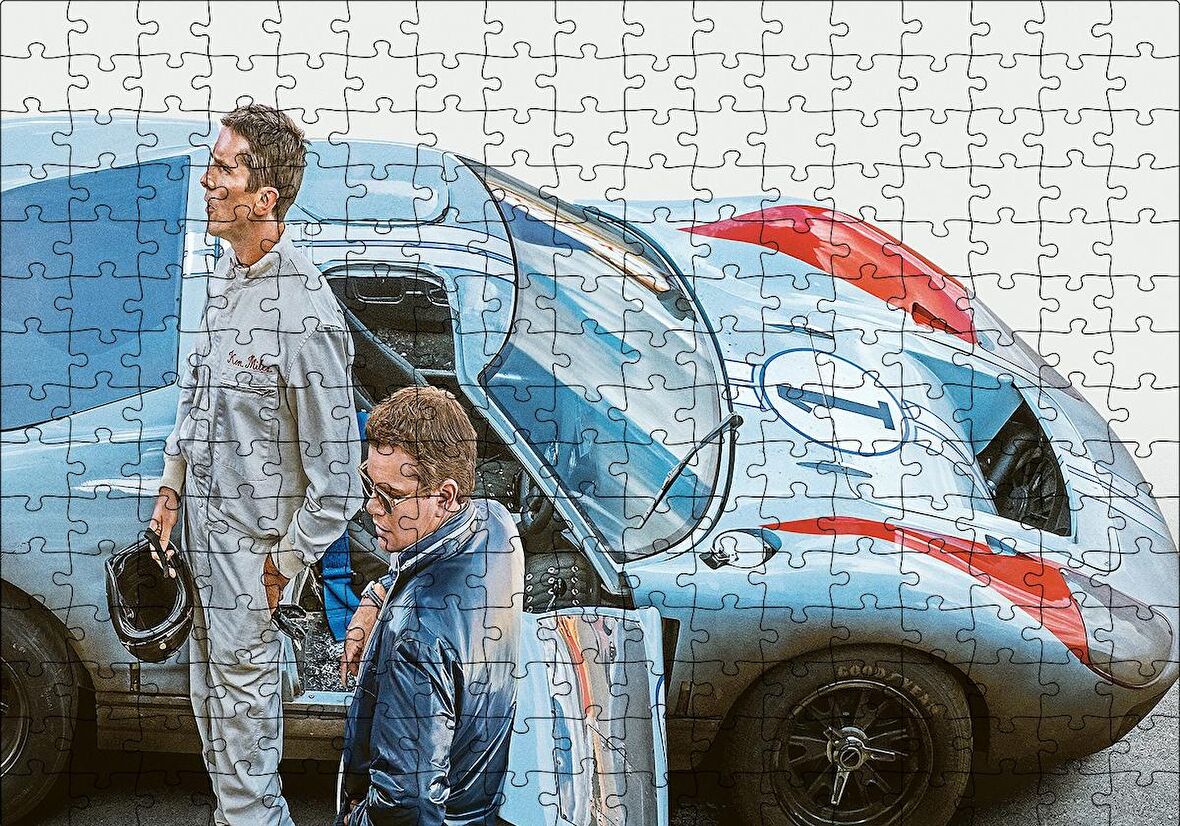 Cakapuzzle  Ford V Ferrari Christian Bale Matt Damon Puzzle Yapboz MDF Ahşap