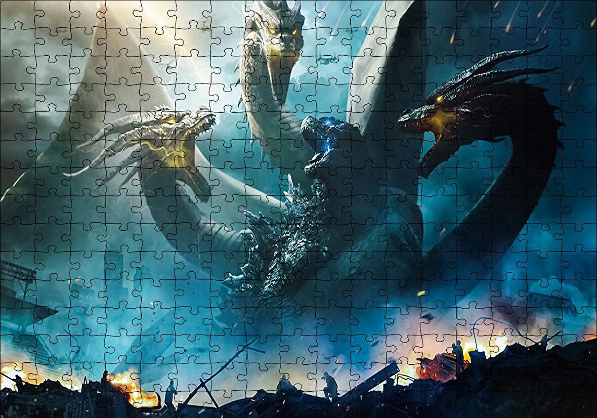 Cakapuzzle  Godzilla Kral Ghidorah Son Savaş Puzzle Yapboz MDF Ahşap