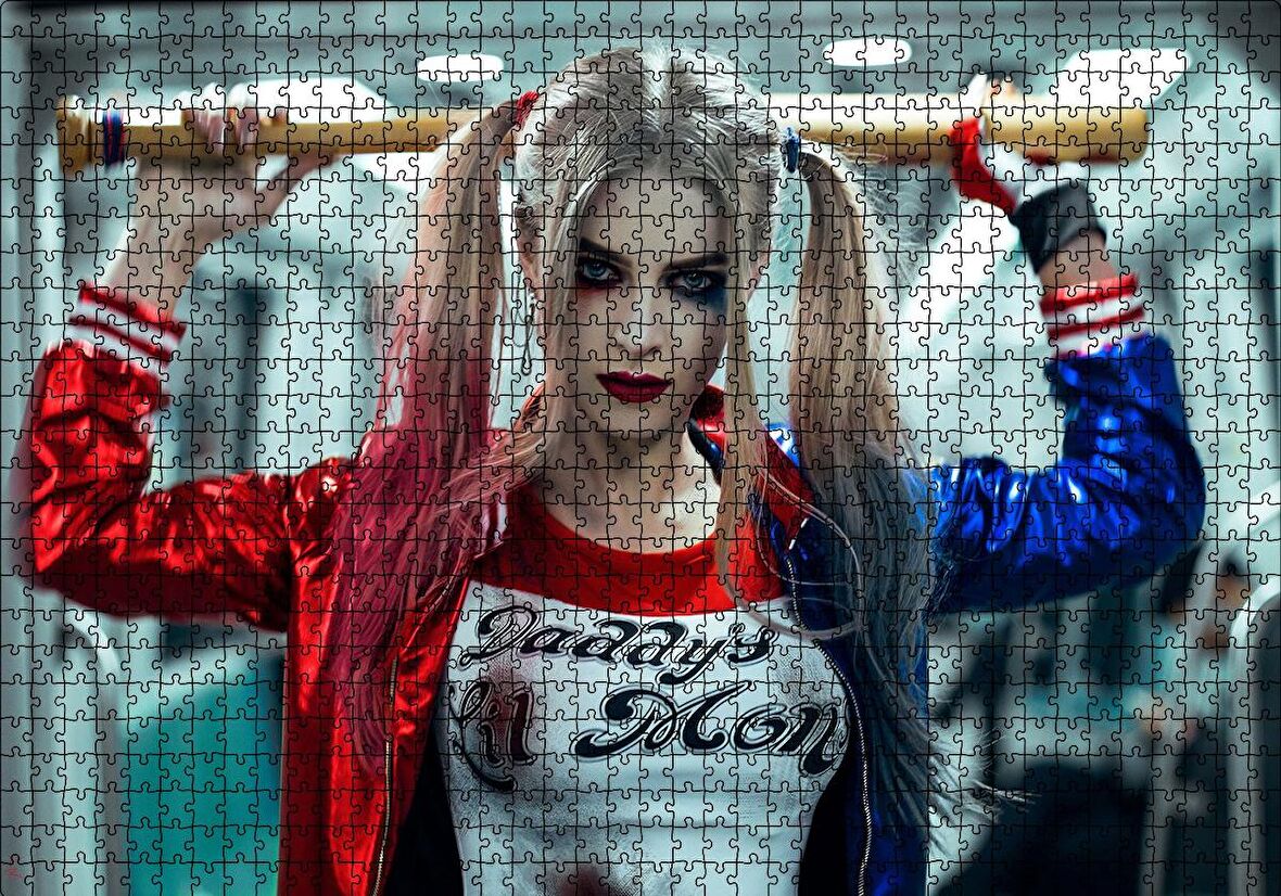 Cakapuzzle  Harley Quinn Beyzbol Sopasıyla Puzzle Yapboz MDF Ahşap