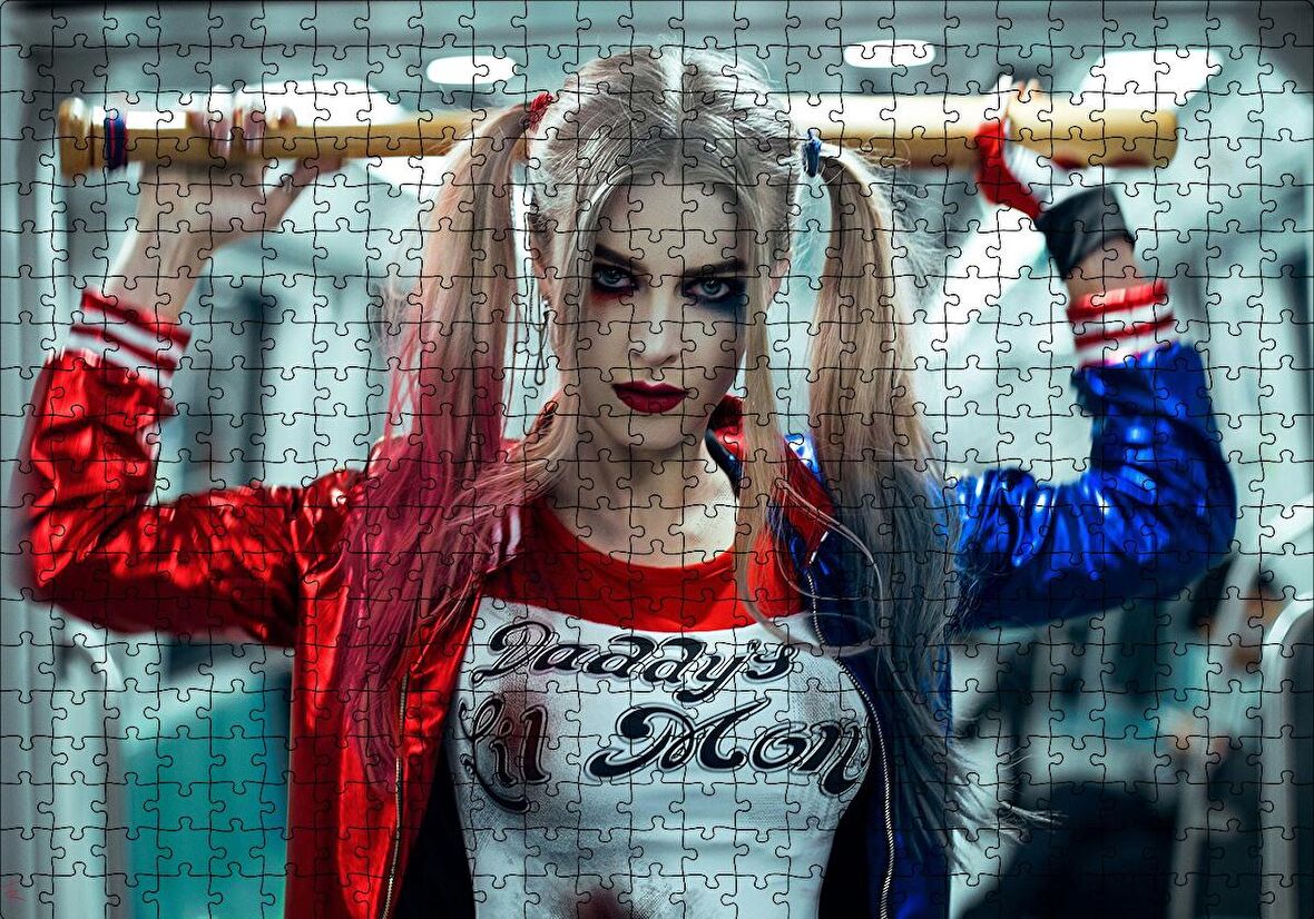 Cakapuzzle  Harley Quinn Beyzbol Sopasıyla Puzzle Yapboz MDF Ahşap