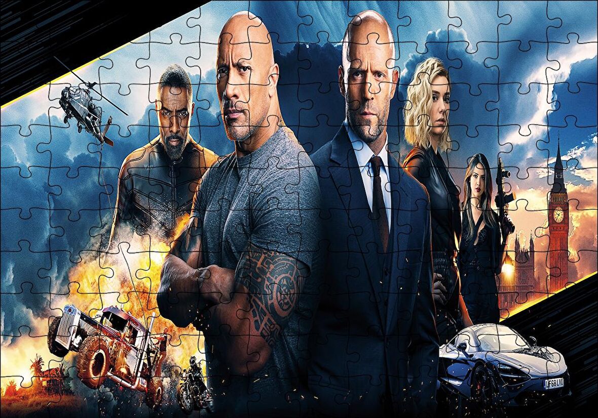Cakapuzzle  Hızlı ve Öfkeli 8 Kadro Puzzle Yapboz MDF Ahşap