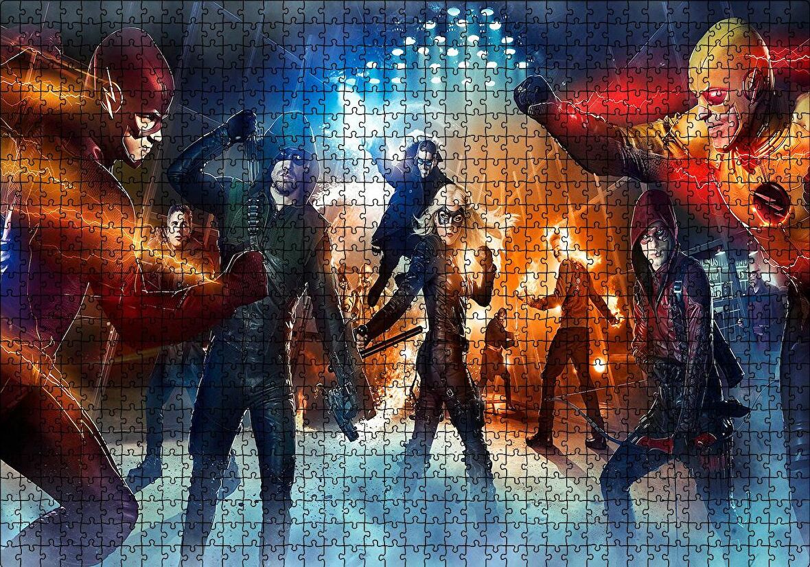 Cakapuzzle  Legends of Tomorrow Tüm Kahramanlar Puzzle Yapboz MDF Ahşap
