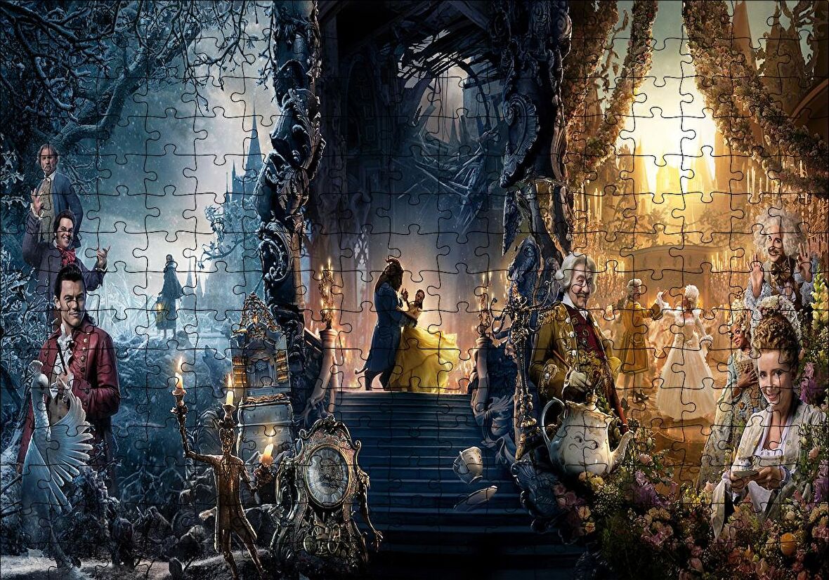 Cakapuzzle  Beauty and The Beast Kompozisyon Puzzle Yapboz MDF Ahşap