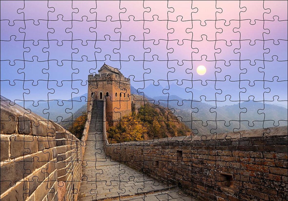 Cakapuzzle  Çin Seddi Duvarın İçinden Puzzle Yapboz MDF Ahşap