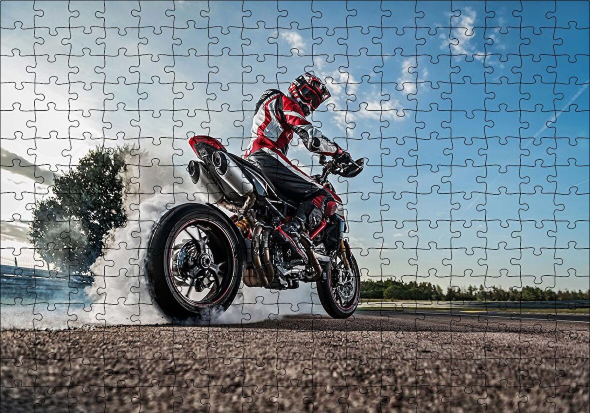 Cakapuzzle  Ducati Hyper 850 Motorsiklet Puzzle Yapboz MDF Ahşap