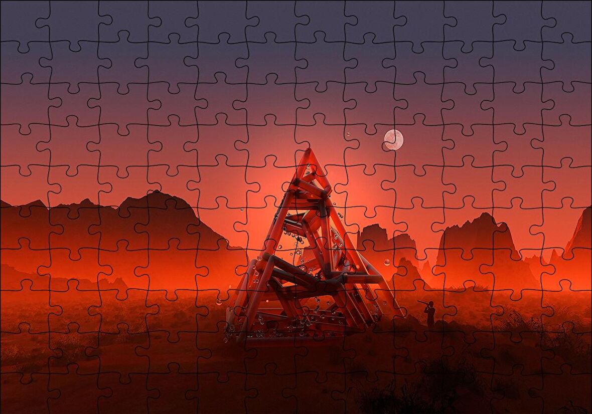 Cakapuzzle  Kızıl Gezegen 3D Şekiller Puzzle Yapboz MDF Ahşap
