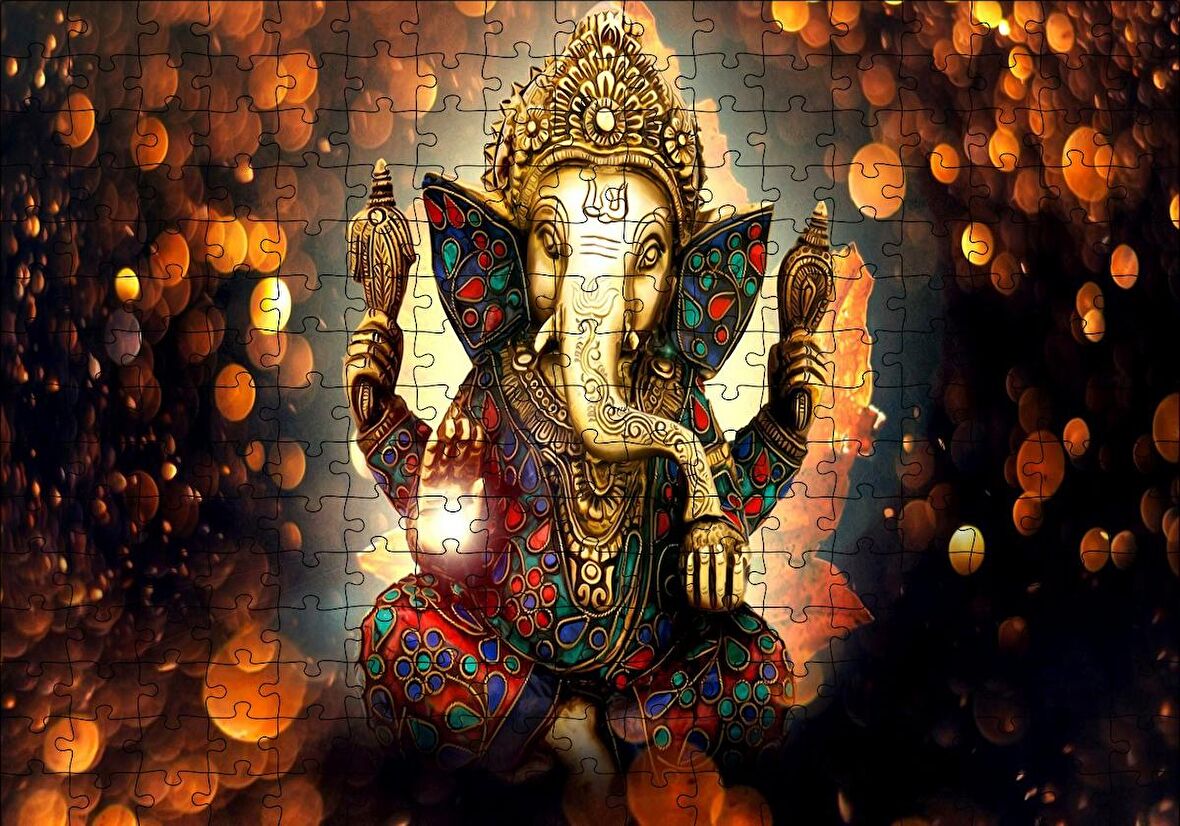 Cakapuzzle  Lord Ganesha Vinayaka Ganapati Heykeli Puzzle Yapboz MDF Ahşap