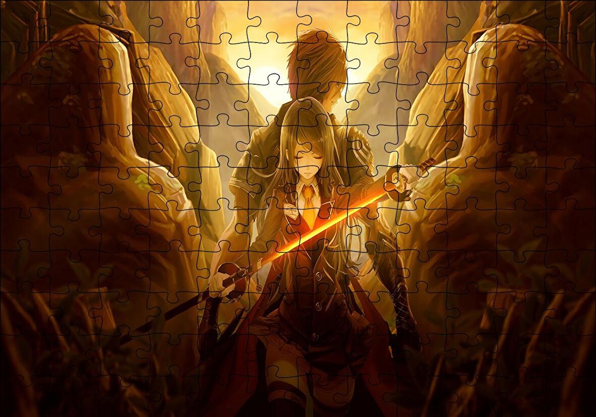 Cakapuzzle  Anime Akai Katana Puzzle Yapboz MDF Ahşap