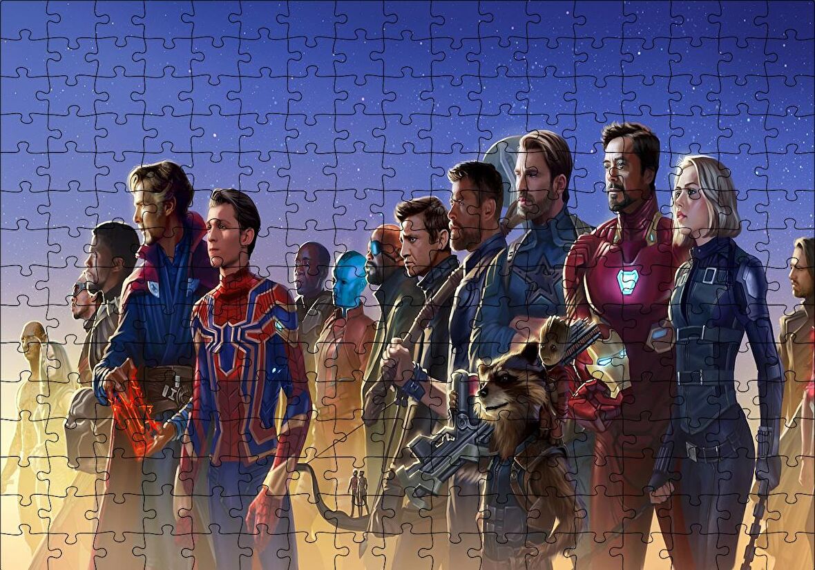 Cakapuzzle  Avengers Tüm Kahramanlar Puzzle Yapboz MDF Ahşap
