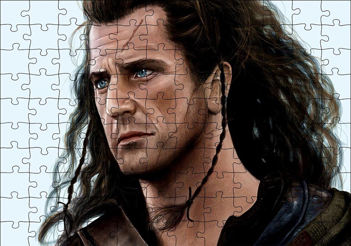 Cakapuzzle  Braveheart Mel Gibson Artwork Puzzle Yapboz MDF Ahşap