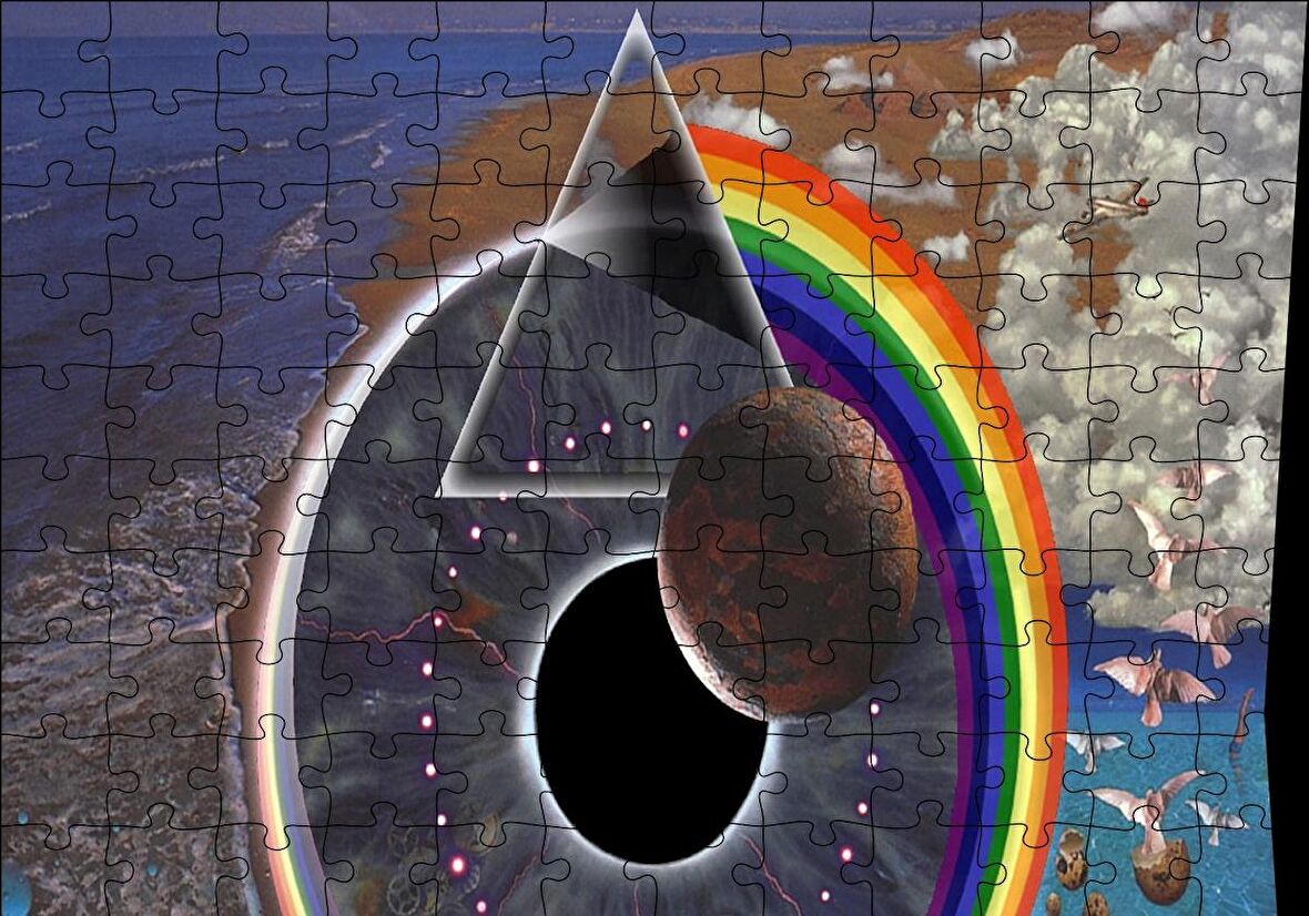 Cakapuzzle  Büyük Göz ve Sürreal Objeler Puzzle Yapboz MDF Ahşap