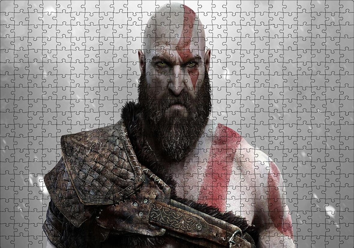 Cakapuzzle  God of War Kratos Puzzle Yapboz MDF Ahşap