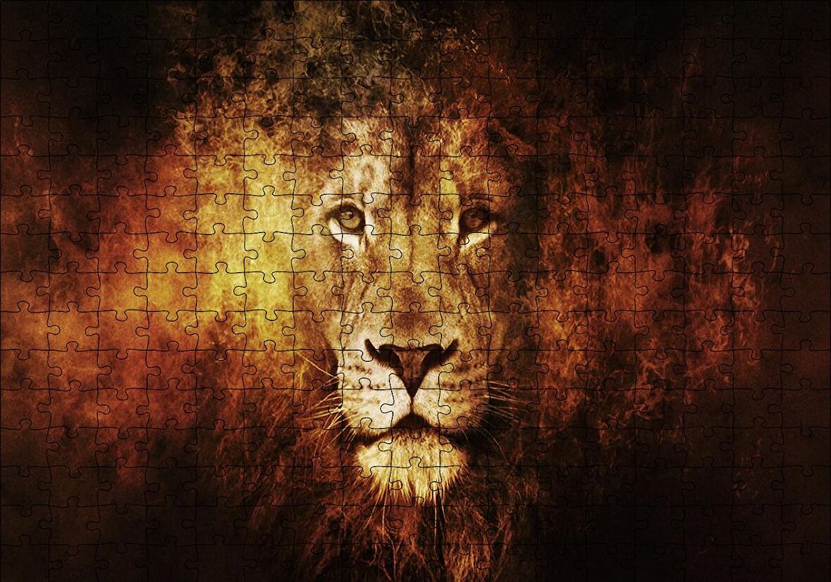 Cakapuzzle  Görkemli Erkek Aslan Puzzle Yapboz MDF Ahşap