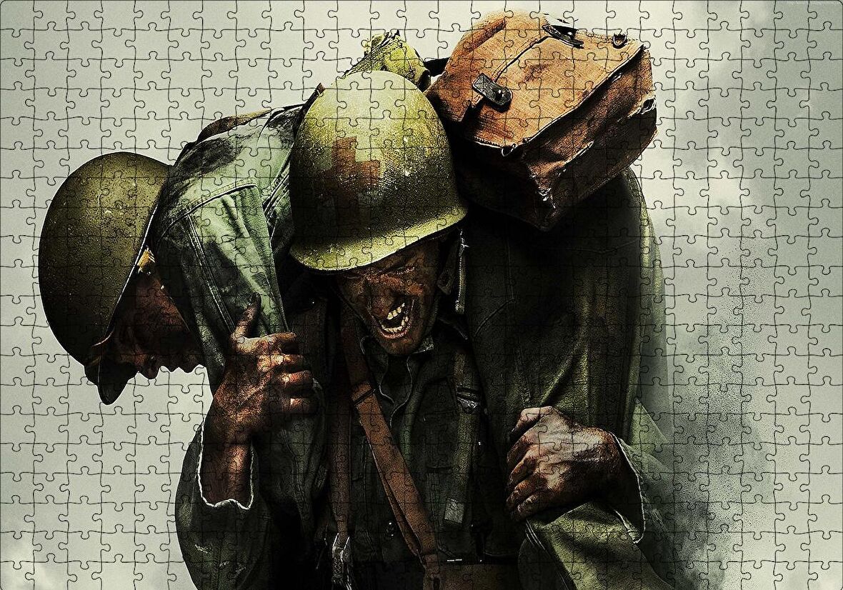Cakapuzzle  Yaralı Arkadaşını Taşıyan Asker Puzzle Yapboz MDF Ahşap