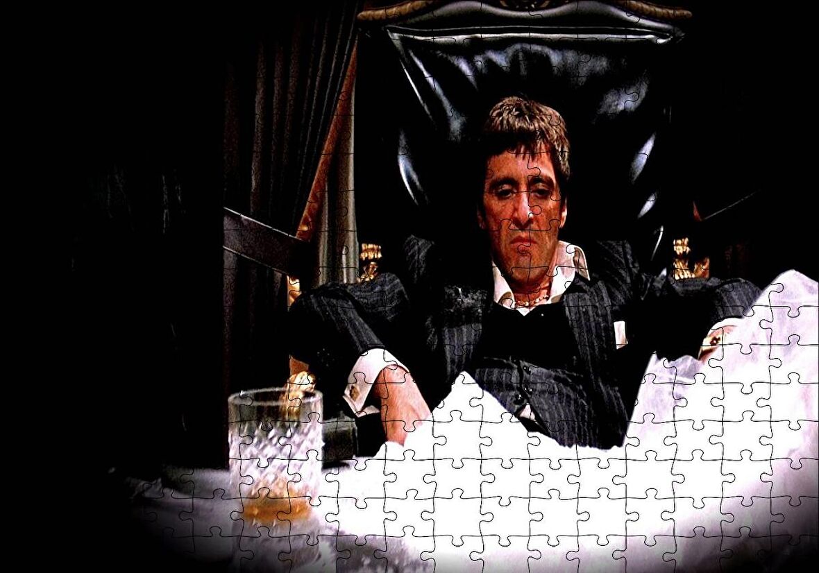 Cakapuzzle  Yaralı Yüz Tony Montana Puzzle Yapboz MDF Ahşap