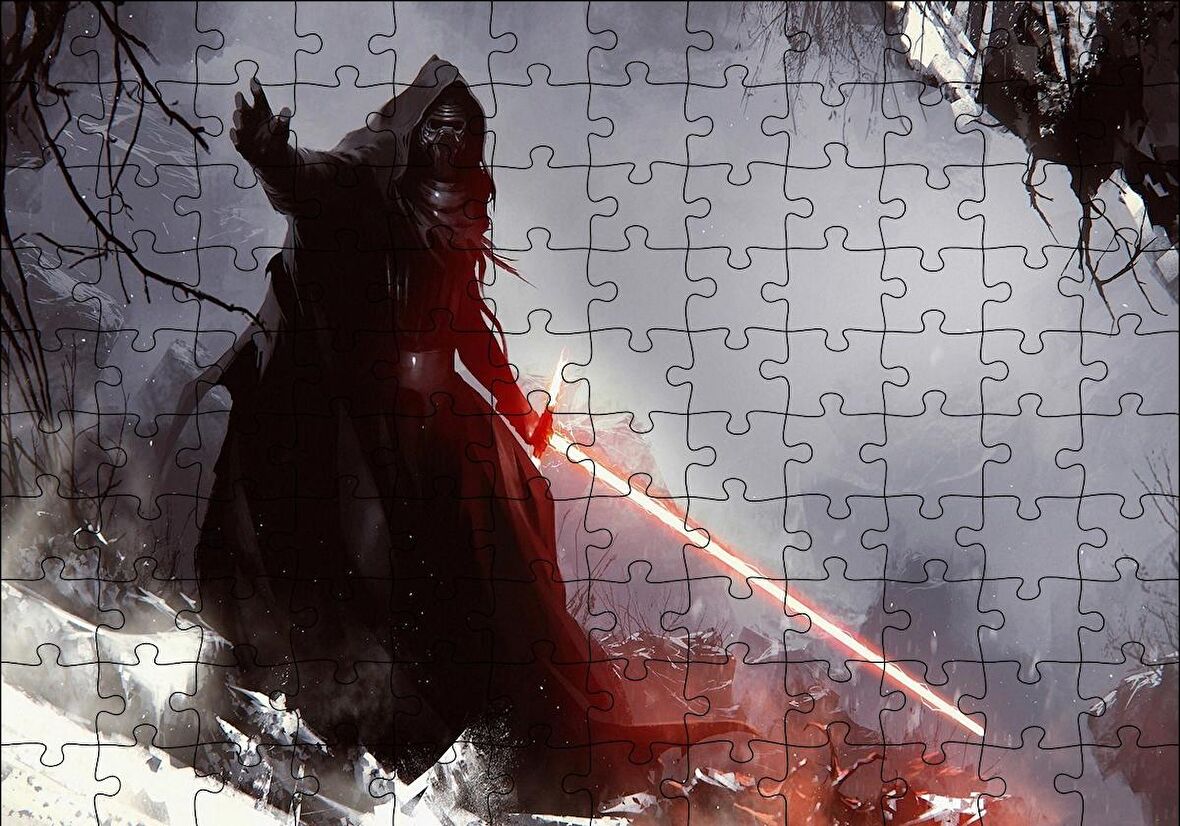 Cakapuzzle  Yıldız Savaşları Darth Vader ve Işın Kılıcı Puzzle Yapboz MDF Ahşap