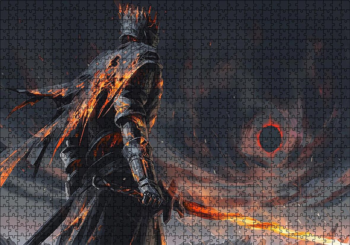 Cakapuzzle  Yüzüklerin Efendisi Nazgul ve Ateş Kılıcı Puzzle Yapboz MDF Ahşap