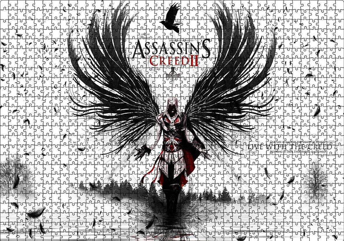 Cakapuzzle  Assassins Creed 2 Oyun Posteri Puzzle Yapboz MDF Ahşap